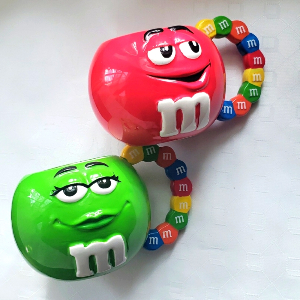 Vtg 2001 Lot Of 2 M&M's Mugs